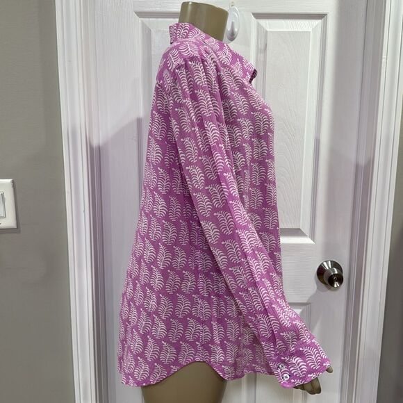 Talbots Lavender and White Button Down Shirt - Picture 4 of 7